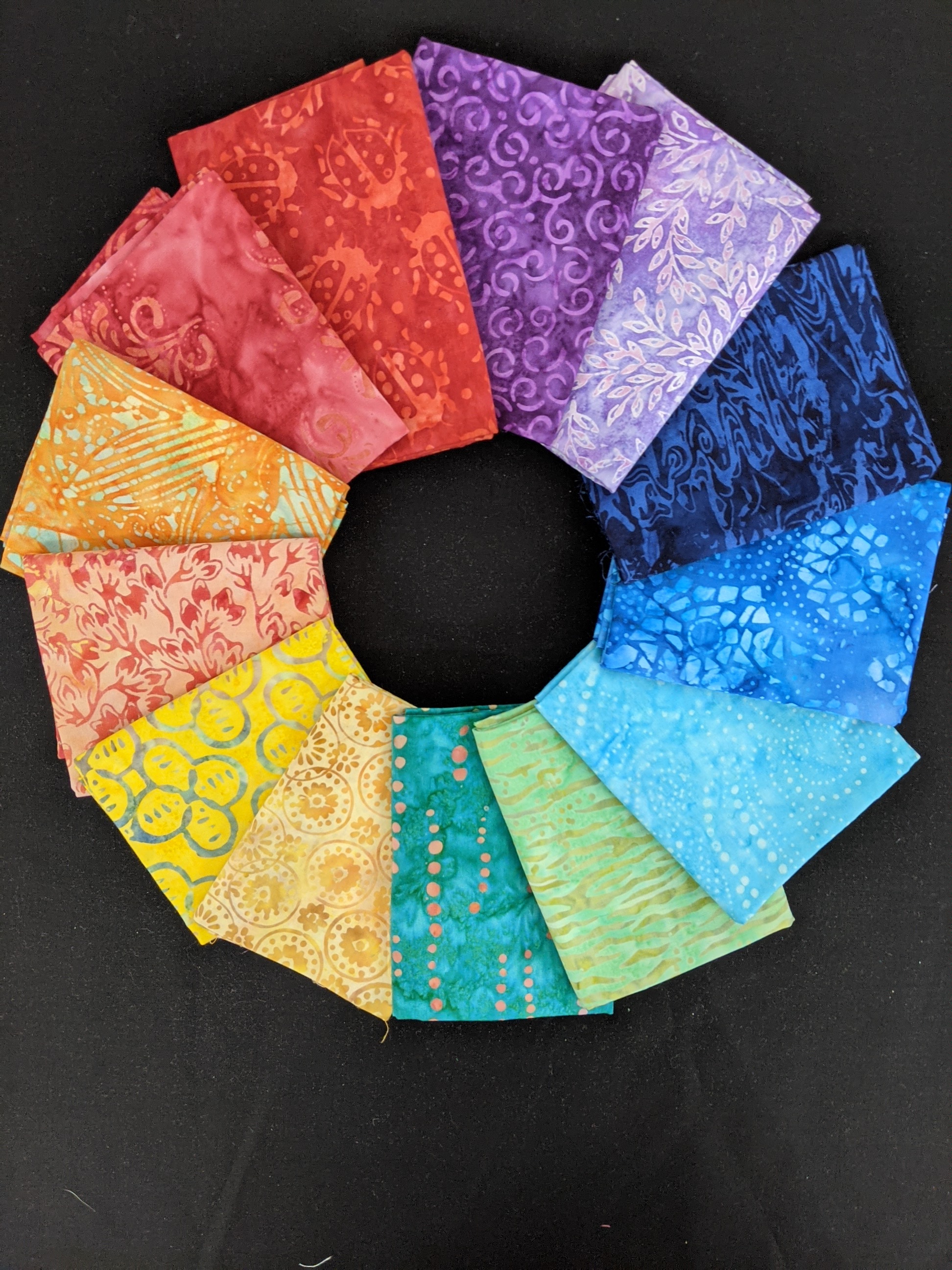 Common Colors - Batik Rainbow fat quarter pack - Click Image to Close